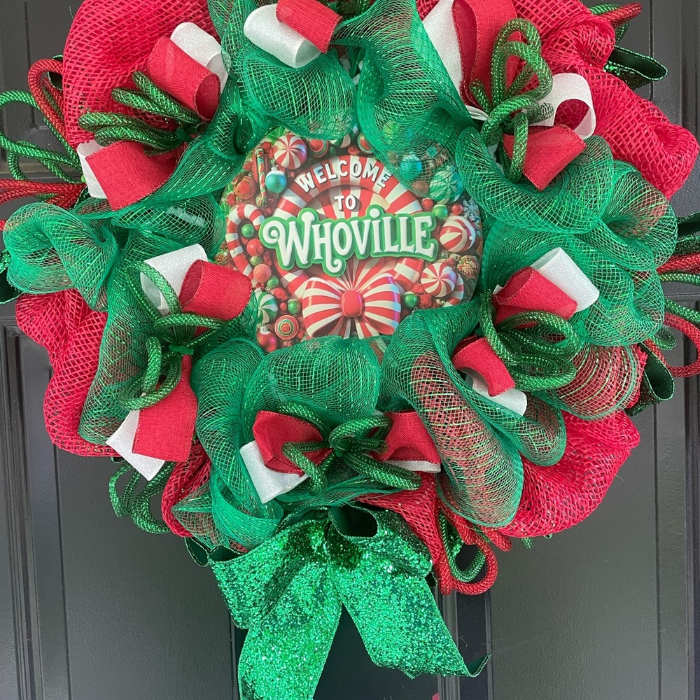 Festive Red and Green Holiday Wreath